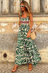 Desert Mirage Aztec Print Shirred Bodice A Line Maxi Dress
